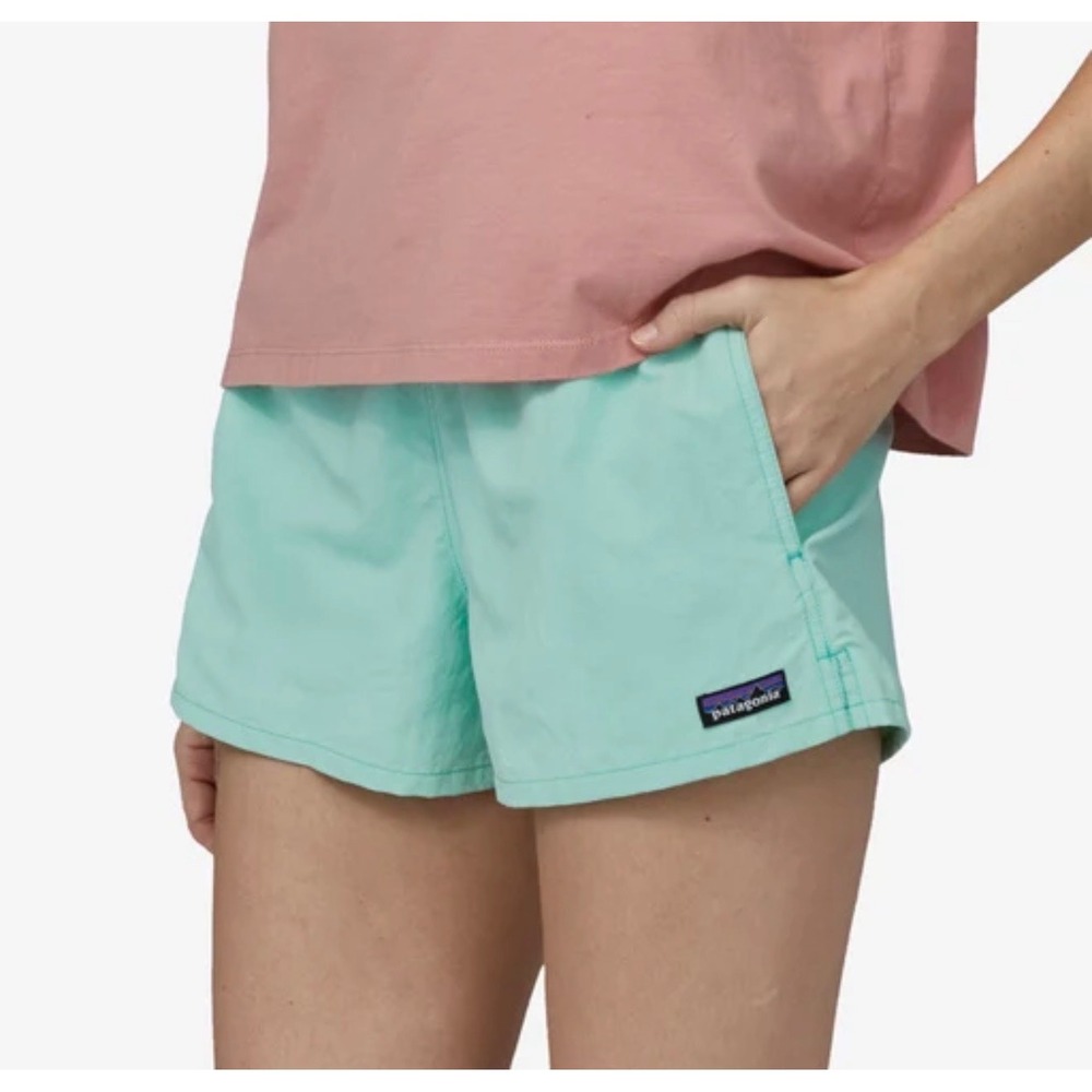 Patagonia Womens Baggies Shorts XL Mint Green Aqua Recycled Nylon